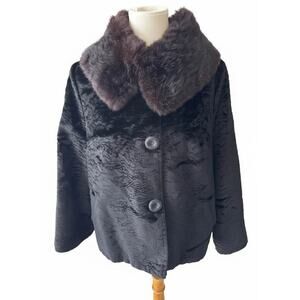 Joseph Horne Co Vintage 50s/60s Lamb & Mink Real Fur Jacket